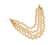 HOOWIFFY Collana Boho da Donna Multistrato Dischi Rotondi in Legno Colore Oro, Design Estivo Resistente allo Sbiadimento per Vacanze e Spiagge