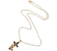 HOOWIFFY Collana Ciondolo Croce in Acciaio Inossidabile Oro per Ceneri, Pendente Commemorativo per Donne e Uomini, Gioiello Funebre di Ricordo Elegante e Resistente