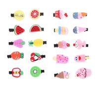 HOOWIFFY Fermagli per Chioma Bambina 20 Pezzi Design Gelato e Frutta in Silicone e Ferro, Leggeri e Sicuri per Uso Quotidiano e Compleanni Stili multipli