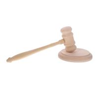 HOOWIFFY Martello da Giudice in Legno Massello Beige Suono Chiaro e Portatile, Set 1 Pezzo e Tribunale, per Giudici e Presidenti di Riunione