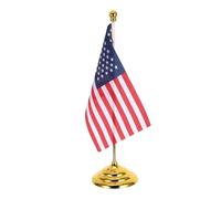 HOOWIFFY Mini Bandiera Americana e Decorazioni Patriottiche da Tavolo con Base Robusta in Ferro e Supporto Portatile in Poliestere, per Ufficio, Aula