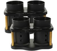 HOOWIFFY Porta Bacchette Doppio in Nero 2 Pezzi Fori di Drenaggio Organizer per Utensili da Cucina in Pp e Acciaio Inossidabile per Cucina Contemporanea