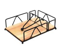 HOOWIFFY Porta Tovaglioli e Pratico da Tavolo in Ferro Nero Design Rustico, Superficie Liscia Accessorio Raffinato per Cena in Casa per Decorazioni della Tavola
