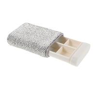 HOOWIFFY Portapillole con Strass Scintillante Mini Contenitore Portatile da Viaggio con 6 Scomparti per Mattina Mezzogiorno e Custodia Compatta per Farmaci da Borsa Organizer