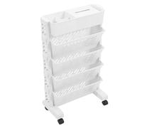 HOOWIFFY Scaffale Mobile Multi-strato in Plastica Bianca Resistente All'usura Ampio Spazio di Archiviazione come Libreria Salvaspazio o Portaoggetti per Cucina e Ufficio