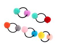 HOOWIFFY Set 10 Elastici per Chioma Pon Pon Colorati, Morbidi e Resistenti in Abs e Tessuto, per Ragazze, per Compleanni e Attività All'aperto Colore Casuale