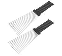 HOOWIFFY Set 2 Pezzi Pettini da Parrucchiere in Metallo e Plastica Neri, Accessori per Barbiere per Styling Chioma e Taglio, Strumenti Professionali per Saloni e Uso Quotidiano