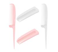 HOOWIFFY Set 4 Pettini per Chioma Denti Stretti in Plastica, Pettine da Viaggio Pieghevole, Adatto a Tutti i Tipi di Chioma per Ritocchi On-the-go e Feste