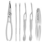 HOOWIFFY Set Posate da Pesce in Acciaio Inossidabile con Pinza per Crostacei e Kit per Apertura Crostacei, Accessori da Cucina per Frutti di Mare con Custodia
