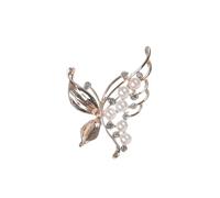 HOOWIFFY Spilla Donna Elegante Perle Finte a Forma di Farfalla in Lega Struttura Unica e Spilla Resistente per Abbigliamento Classico e Occasioni Speciali