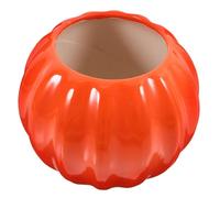 HOOWIFFY Vaso Artistico in Terracotta Forma Zucca Semplice Arancione Compatto per Soggiorno e Studio Decorazione per Interni