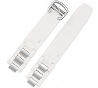 Hooxue Cinturino in gomma nero/bianco con chiusura in silicone compatibile con 20 mm Must Cartier 21 Chronoscaph Autoscaph Quartz (bianco)