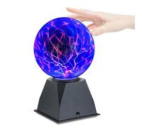 Hooyi 4 Pollici Sfera al Plasma Magico Tocco sensibile al Suono Lampada da scrivania al Plasma Luce Nebulosa Sfera Fulmine Globo Home Decor Scienza nightlight Decorazione della Stanza