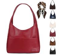 HOPASRISEE Ooomay Borsa, Ooomay Maya Borsa Tote in Pelle Vegana, Impermeabile, Grande Capienza, Borsa Tote Da Donna Morbida, Vintage Casual Semplice, Ideale per L'uso Quotidiano (Red)