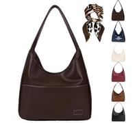 HOPASRISEE Ooomay Borsa, Ooomay Maya Borsa Tote in Pelle Vegana, Impermeabile, Grande Capienza, Borsa Tote Da Donna Morbida, Vintage Casual Semplice, Ideale per L'uso Quotidiano (Coffee)