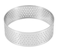 Hopbucan 10 Pezzi Tondo Dessert in Acciaio Perforato Torta di Frutta Torta Quiche Mousse Stampo Cucina Stampo da Forno 6 Cm