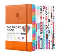 Hopbucan Libro delle password con schede alfabetiche per anziani, quaderno delle password per il login dettagliato di indirizzi di siti Internet, durevole, ca. 21,3×15 cm