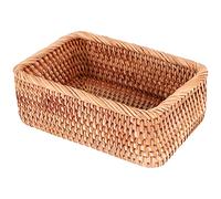Hopbucan Mano tessuto rettangolare rattan vimini cestino tè pane picnic cosmetici scatola di immagazzinaggio utensili per la casa S
