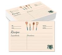 Hopbucan Set di biglietti con ricette 4 x 6, composto da 100 pezzi stampati su entrambi i lati in cartone spesso. Set di biglietti con ricette come regalo per madre, sorella, figlia, fidanzata.