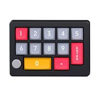 Hopbucan Tastiera macro programmabile a 13 tasti Interruttore meccanico sostituibile a caldo Tastiera da gioco con luce RGB a 7 colori - Nero Facile da installare Facile da usare