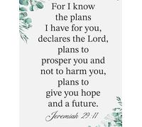Hope and Future Inspirational Quote Wall-Art Christian Faith Scripture Poster for Home Office Decor Gift(Unframed,16x24inch(40x60cm))