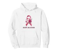 Hope Blooms Acquerello Nastro Rosa Cancro al Seno Floreale Felpa con Cappuccio