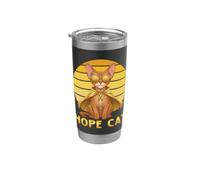 Hope Cat Devon Rex Nastro Giallo Consapevolezza del cancro infantile Bicchiere termico in acciaio inox doppia parete