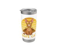 Hope Cat Devon Rex Nastro Giallo Consapevolezza del cancro infantile Bicchiere termico in acciaio inox doppia parete