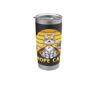 Hope Cat Maine Coon Nastro Giallo Consapevolezza del cancro infantile Bicchiere termico in acciaio inox doppia parete