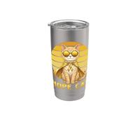 Hope Cat Selkirk Rex, nastro giallo per il cancro infantile Bicchiere termico in acciaio inox doppia parete