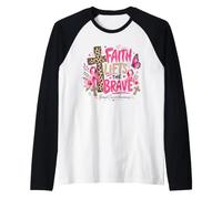 Hope Faith Solleva la coraggiosa consapevolezza del Cancro al Seno Cristiano Maglia con Maniche Raglan