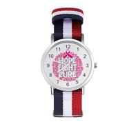Hope Fight - Orologio al quarzo personalizzato con numeri arabi e cinturino regolabile per uomo e donna