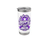Hope Fight Win Memory Support Alzheimer Consapevolezza Viola Bicchiere termico in acciaio inox doppia parete