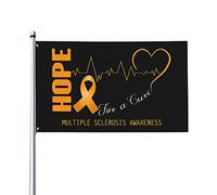 Hope For A Cure Bandiera di Consapevolezza della Sclerosi Multipla 3x5 Ft Un Lato Esterno Fattoria Cortile Segno Bandiera Decorativa da Giardino con Occhielli in Ottone
