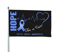 Hope For A Cure Bandiere decorative per esterni per la consapevolezza degli abusi sui minori 4x6 piedi Bandiere colorate e resistenti alla luce 4 per 6