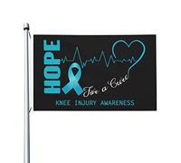 Hope For A Cure Bandiere per la consapevolezza degli infortuni al ginocchio 3x5 Ft Bandiera per decorazione esterna Bandiera leggera Bandiere per feste in casa Bandiere 3x5 Bandiere