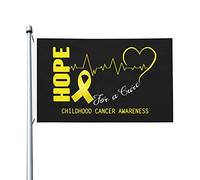 Hope For A Cure Bandiere per la consapevolezza del cancro infantile 3x5 Ft Bandiera per decorazione esterna Bandiera leggera Bandiere per feste in casa Cortile 3x5 Bandiere