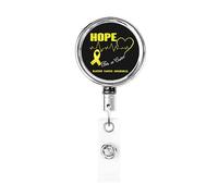 Hope for A Cure Consapevolezza del cancro alla vescica Bobina porta badge in metallo resistente, porta badge retrattile con clip da cintura per portachiavi Porta badge Insegnante dipendente