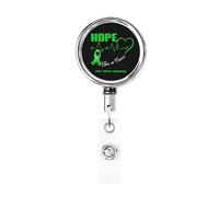 Hope for A Cure Liver Cancer Awareness Bobina porta badge in metallo resistente, porta badge retrattile con clip da cintura per porta badge identificativo dipendente insegnante