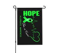Hope For A CureAwareness Bandiere da giardino 12x18 pollici Doppia faccia Bandiera da giardino Bandiere decorative per prato domestico, patio, Vacanze stagionali, Bandiera di benvenuto per esterni