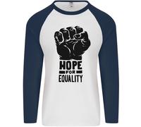 Hope For Equality Black Lives Matter LGBT Uomo L/S Baseball T-Shirt