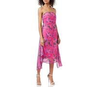 Hope & Ivy Il Cleo Abito Midi Senza Spalline con Lacci Laterali Vestito per Occasioni Speciali, Rosa, 40 Donna