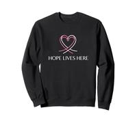 Hope Lives Here Ispirational Umore Amante della Salute del Cuore Felpa