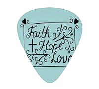 Hope Plettri per chitarra Confezione da 12 pezzi con scatola sottile, scritta a mano ArchaicHope Love Quote con composizione floreale a forma di cuore, set regalo di plettri per chitarra speciali per