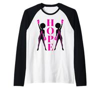 Hope Pray Cancro al Seno Nastro Rosa Ragazza Nera Melanina Donne Maglia con Maniche Raglan