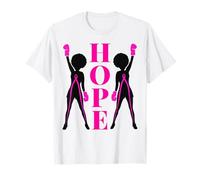 Hope Pray Cancro al Seno Nastro Rosa Ragazza Nera Melanina Donne Maglietta