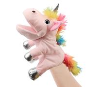 Hopearl Bambola a mano con unicorno in peluche con bocca mobile, per giochi di ruolo, narrazione interattiva, teatro delle bambole e come regalo per ragazze (rosa, 30 cm)