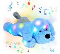 Hopearl Cane di peluche musicale a LED, per bambini e bambine, blu, 43 cm