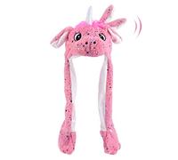 Hopearl Cappello Unicorno Con Le Orecchie in Movimento Jumping Pop Up Battere Cappello Peluche Vacanze Cosplay Dress Up Divertente Regalo per Bambini Ragazzi Ragazze, Rosa, 56 cm (Pink Unicorn)