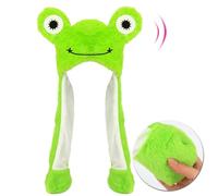 Hopearl Frog Hat con gli occhi in movimento Jumping Pop Up Battendo Peluche Cappello Vacanze Cosplay Dress Up Divertente Regalo per Bambini Ragazzi Ragazze, 56 cm